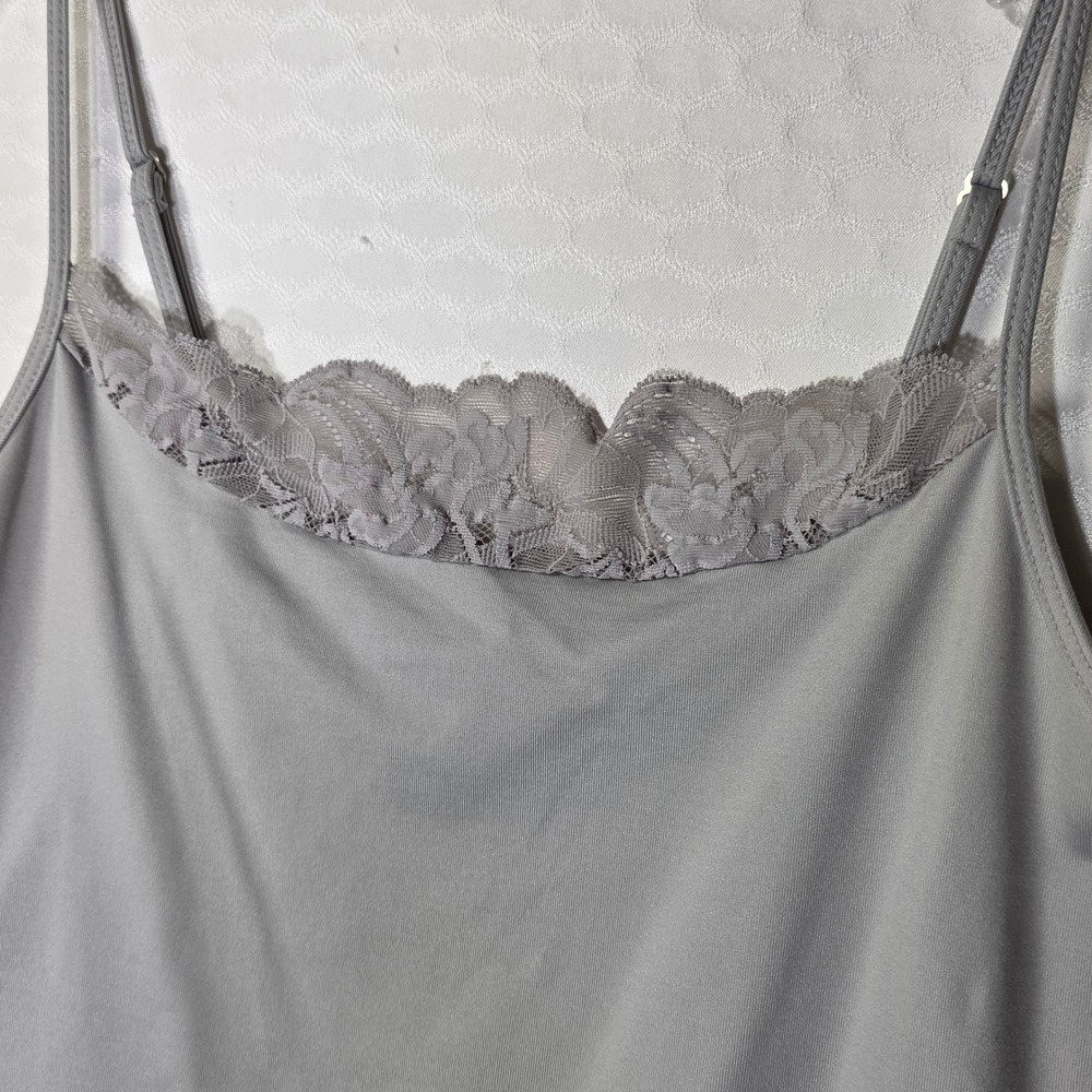White House Black Market Lace Trim Camisoles Lot of 2 Black Grey Medium - Picture 3 of 10